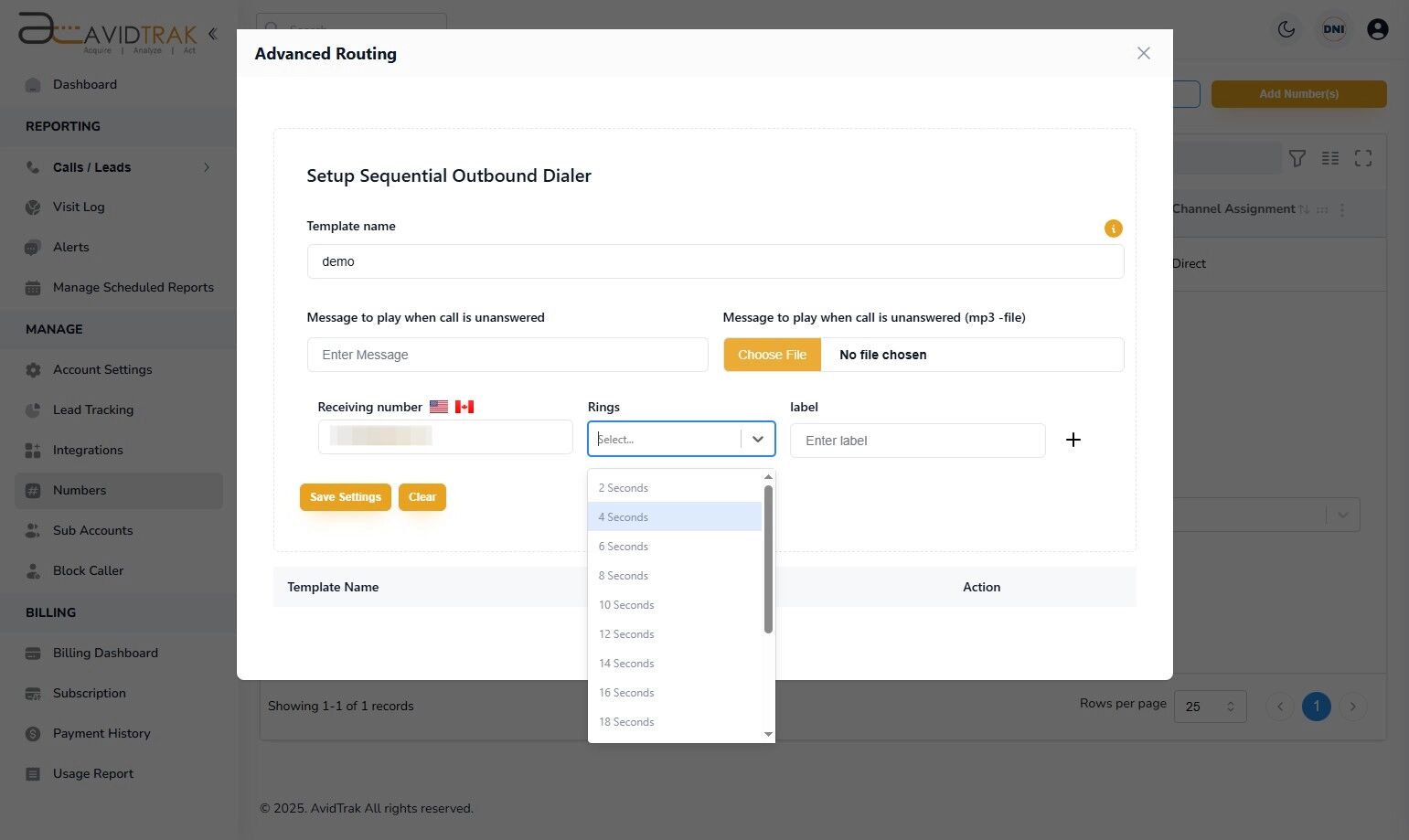 Sequential Outbound Dialer Template
