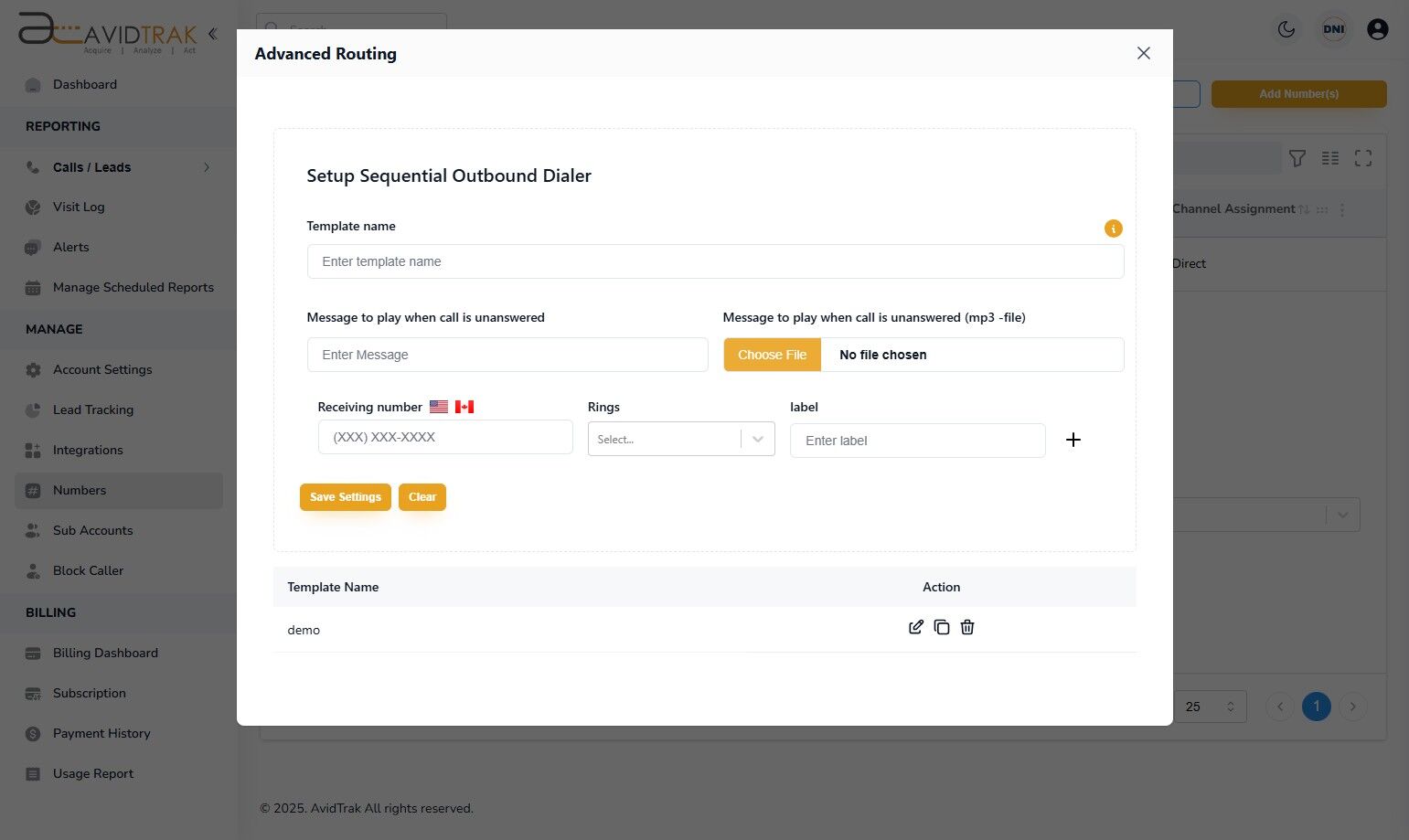 Sequential Outbound Dialer Template
