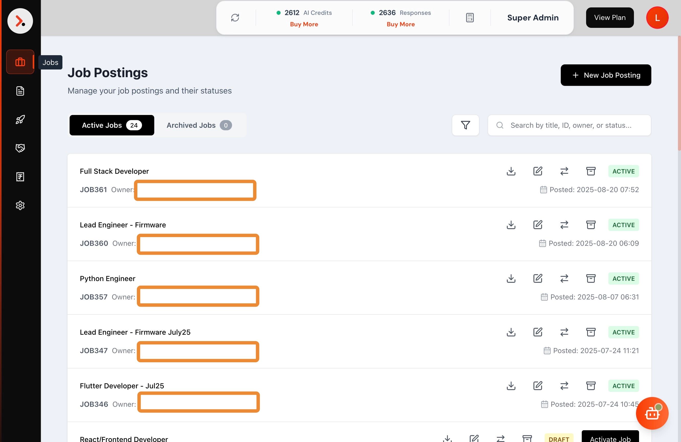 Jobs Management