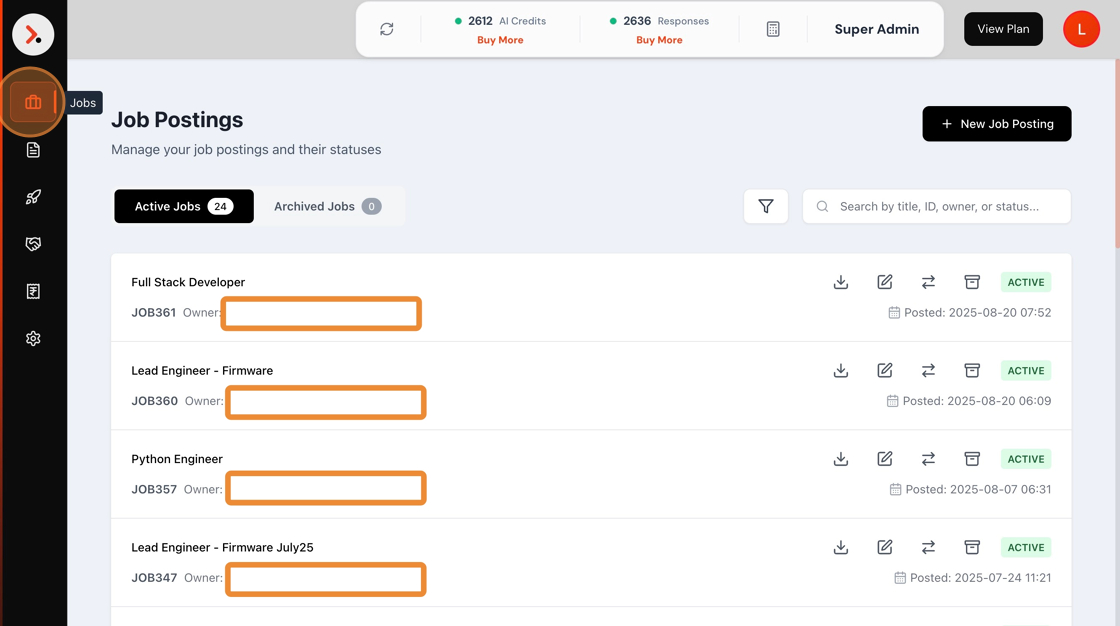 Jobs Management