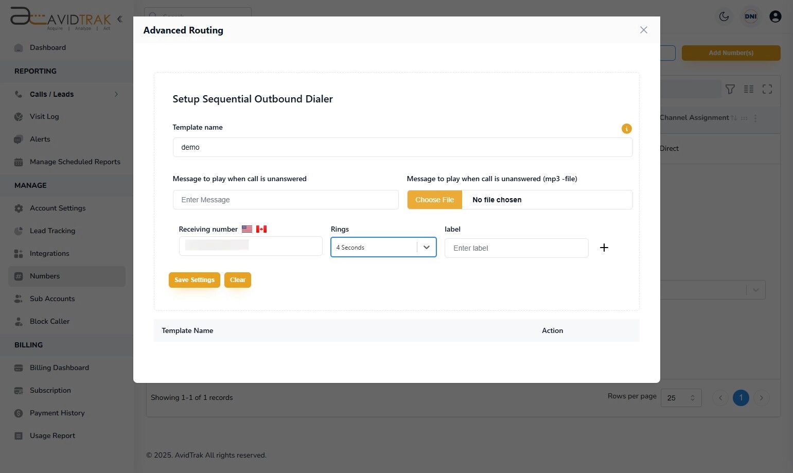 Sequential Outbound Dialer Template