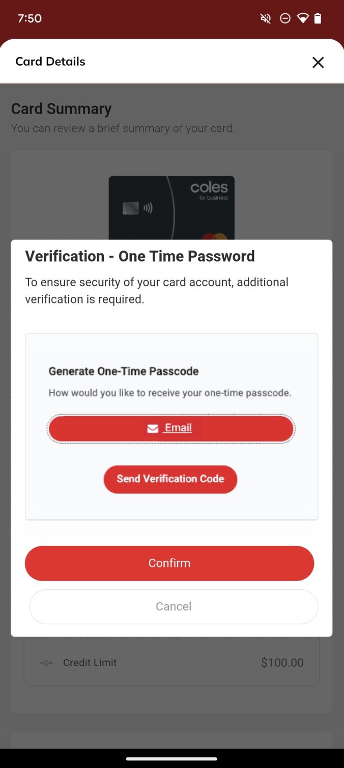 Send verification code