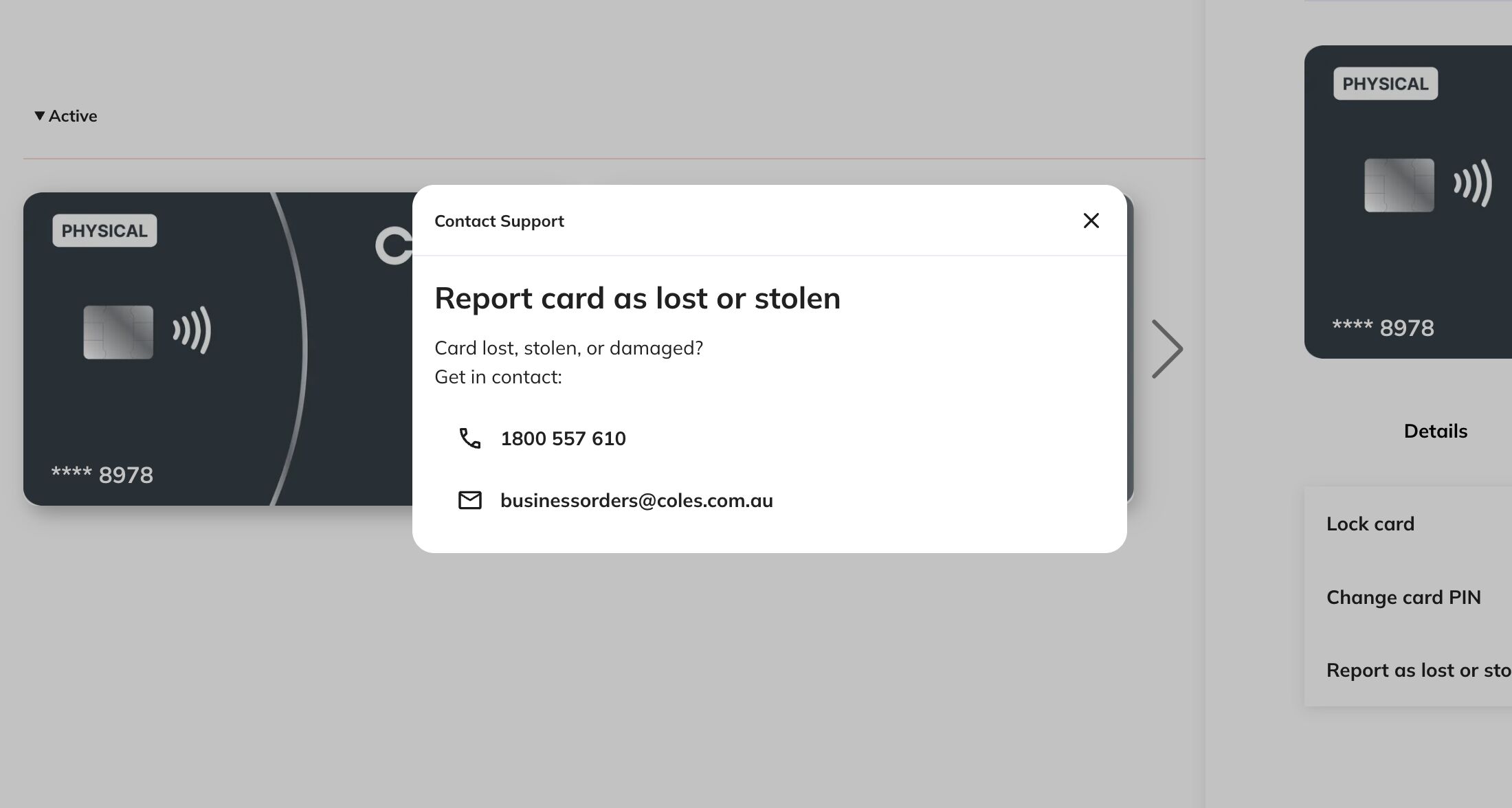 Report lost or stolen screenshot
