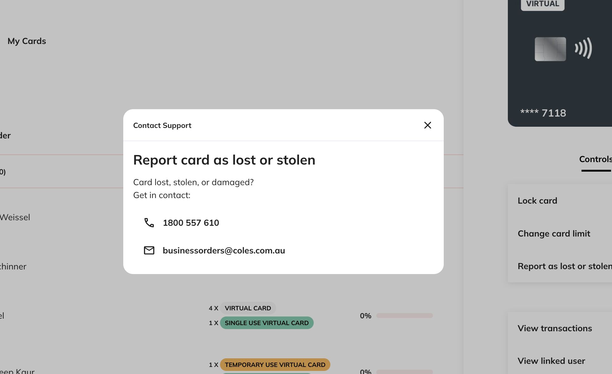 Report lost or stolen screenshot