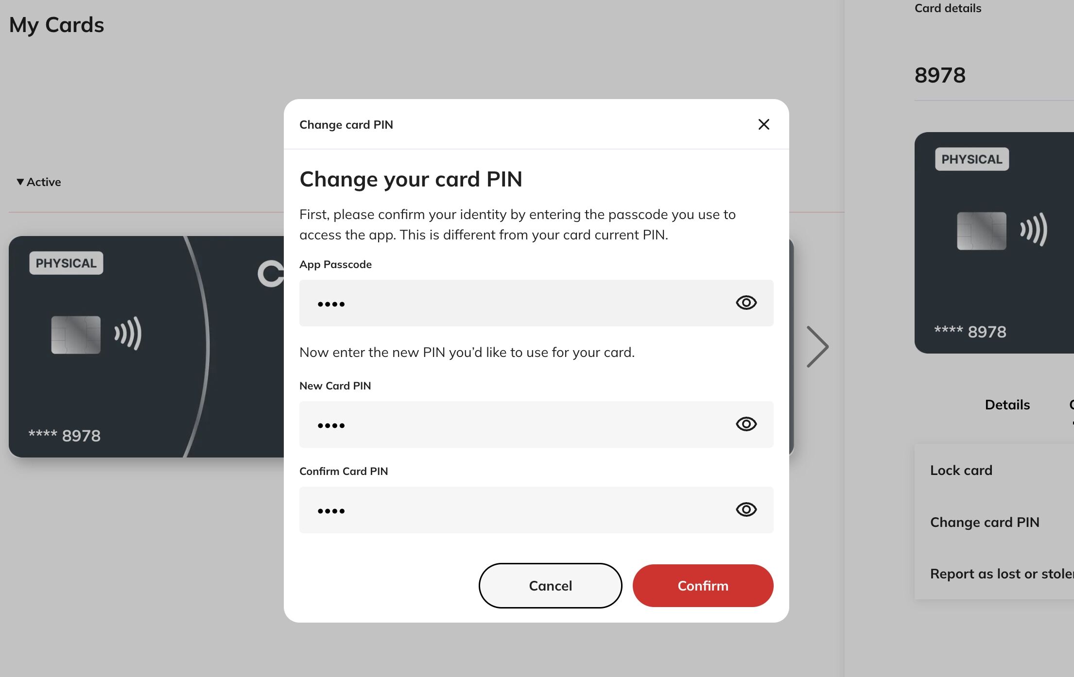 Confirm PIN screenshot
