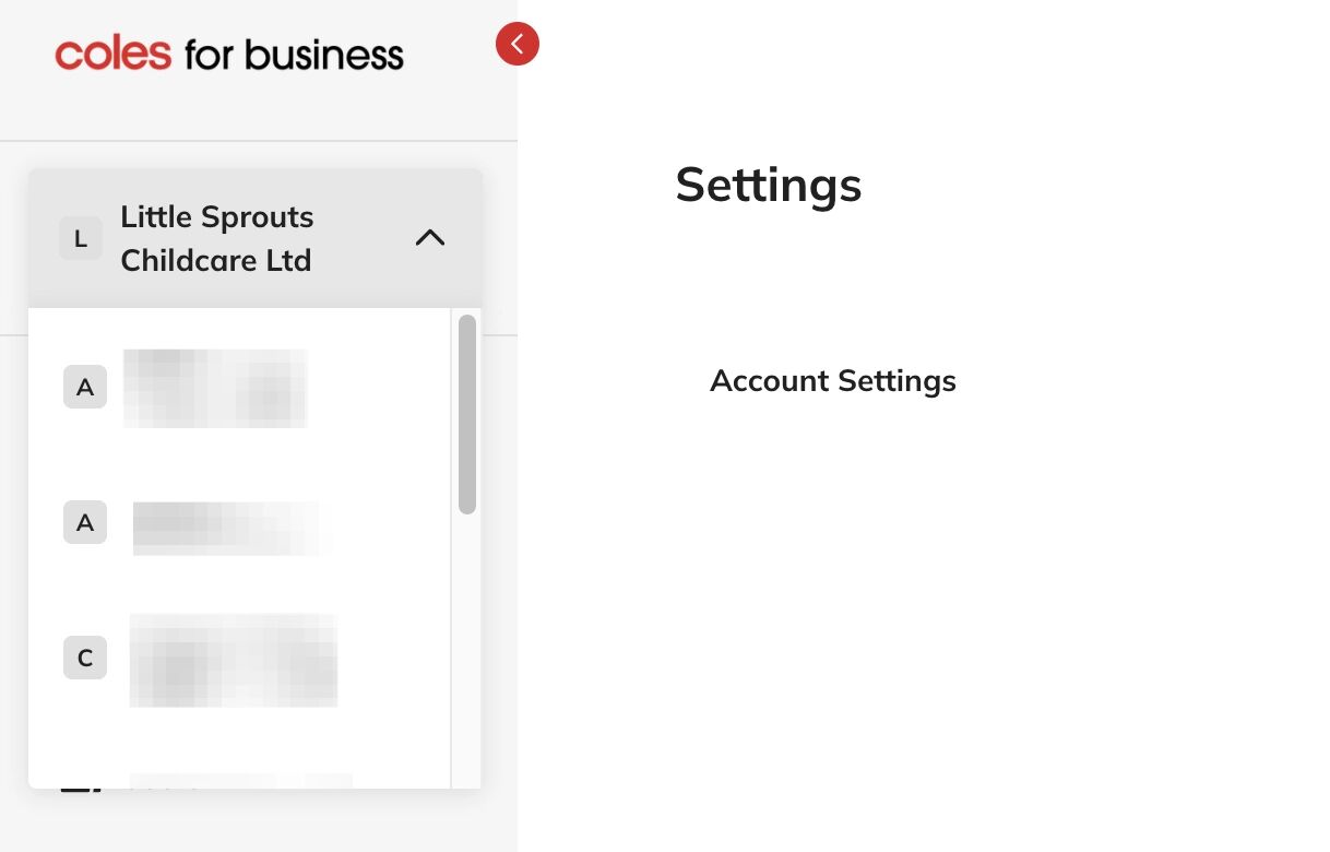 Toggle accounts screenshot