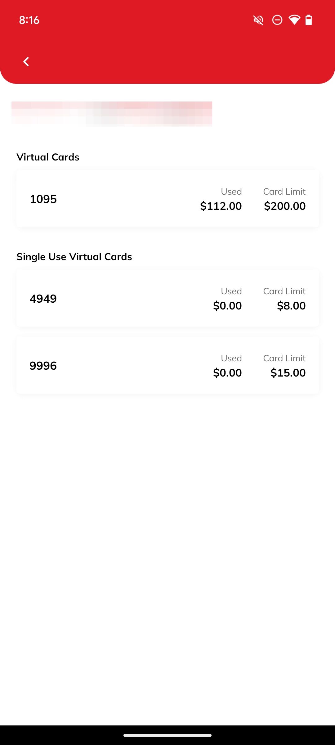 User cards