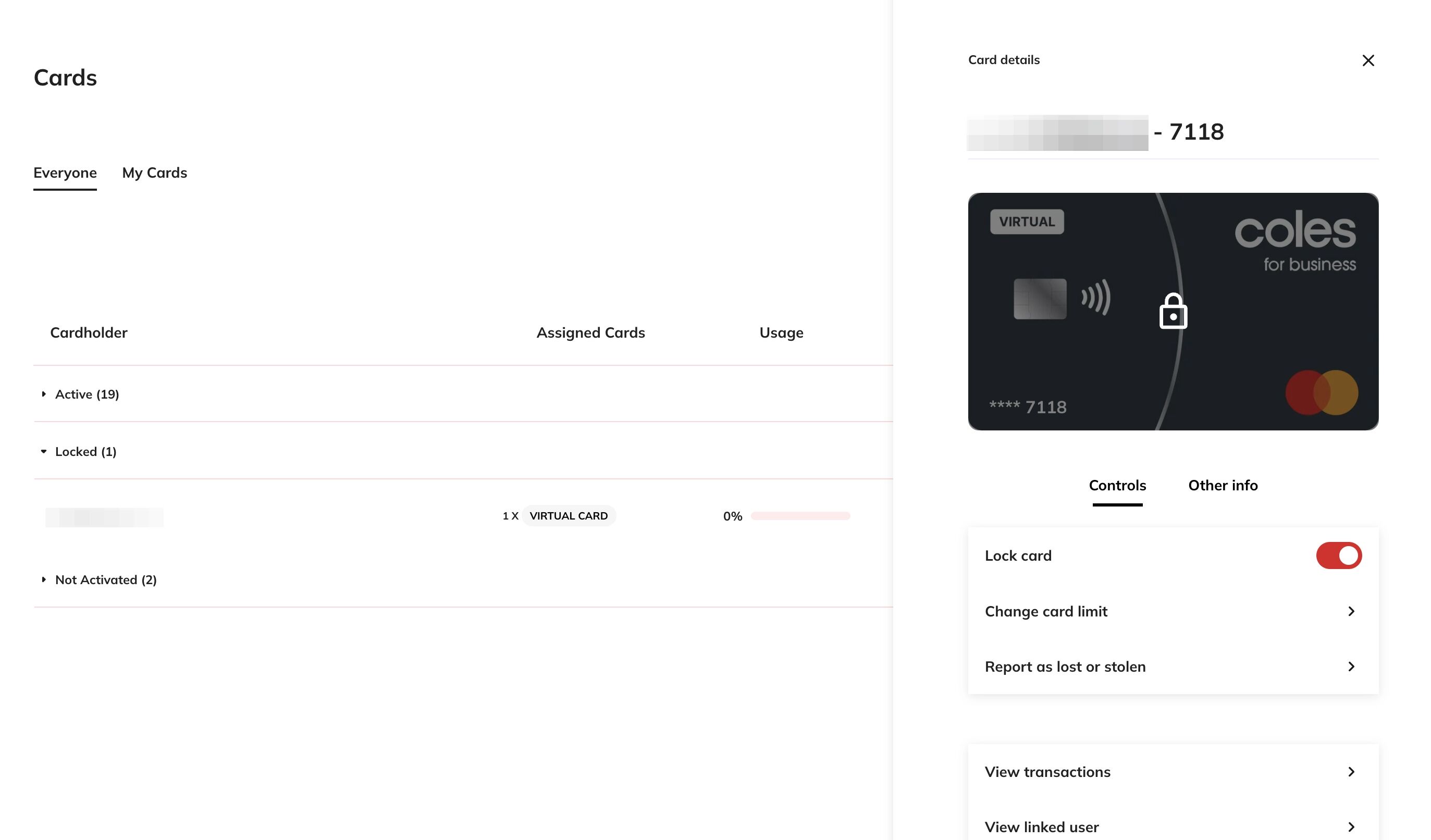 Locked state screenshot