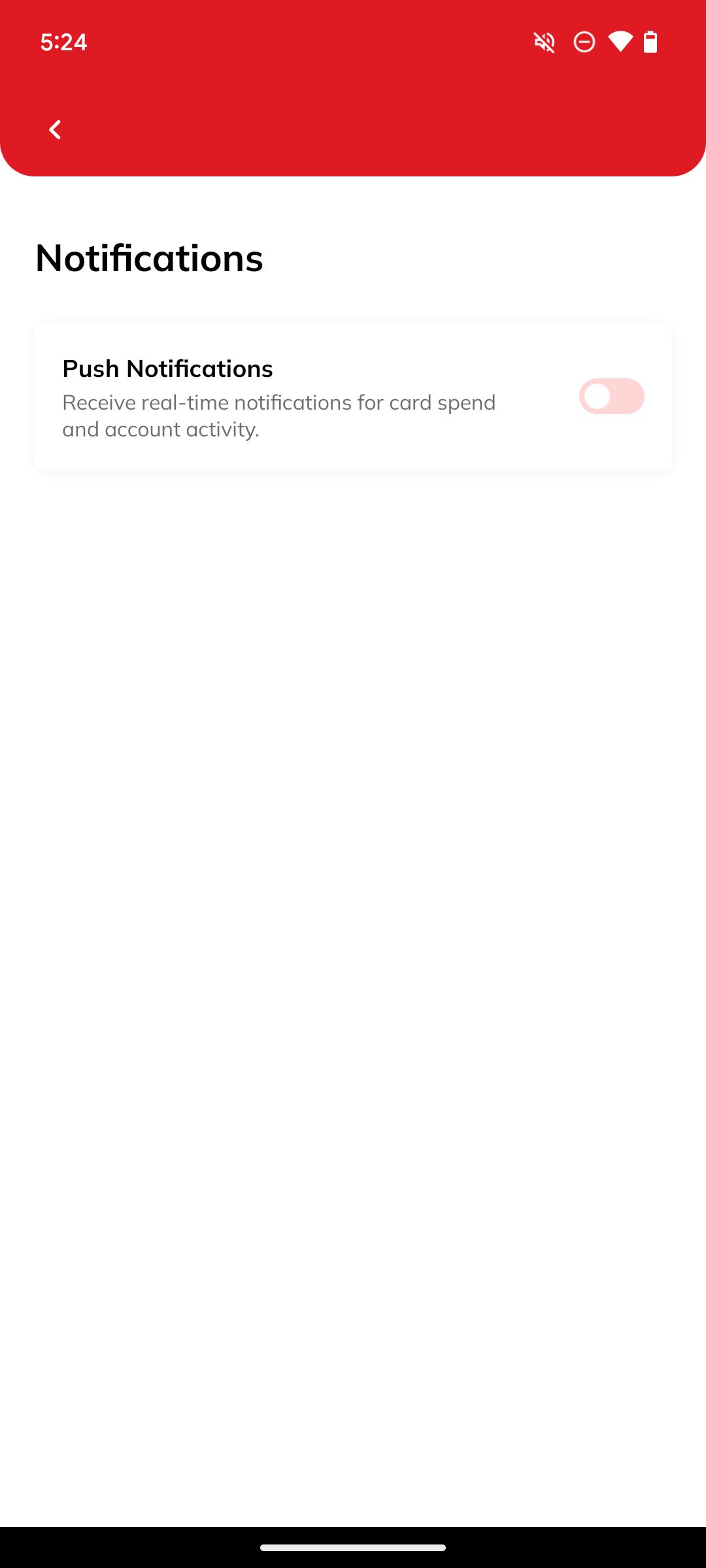 Push notifications toggle