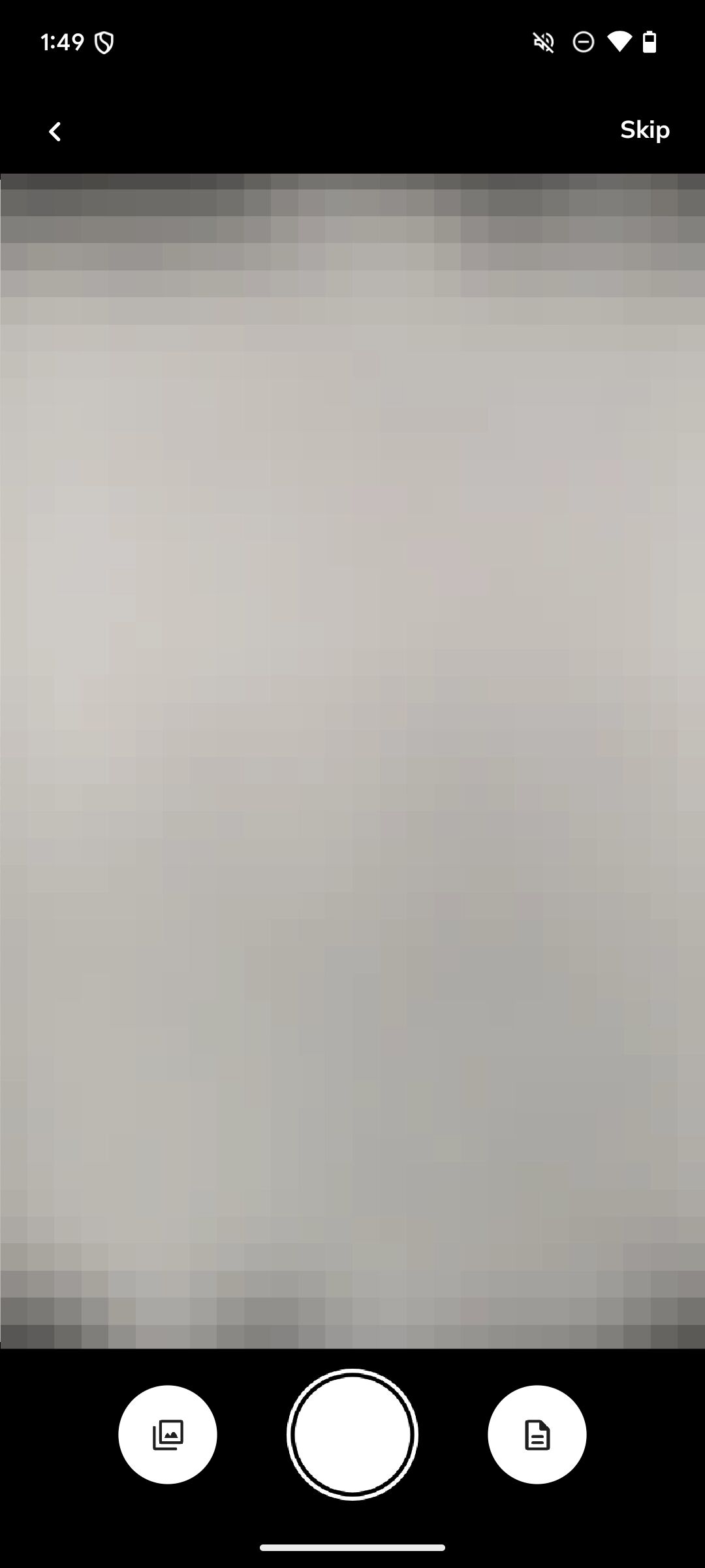 Camera receipt capture screen