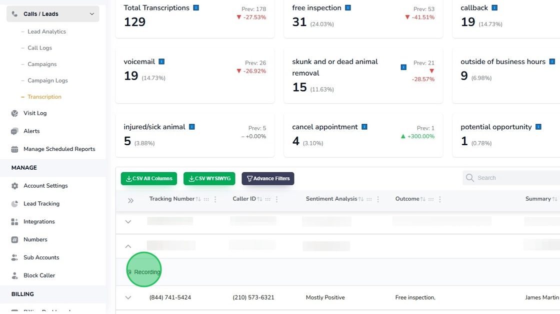 Transcriptions Report