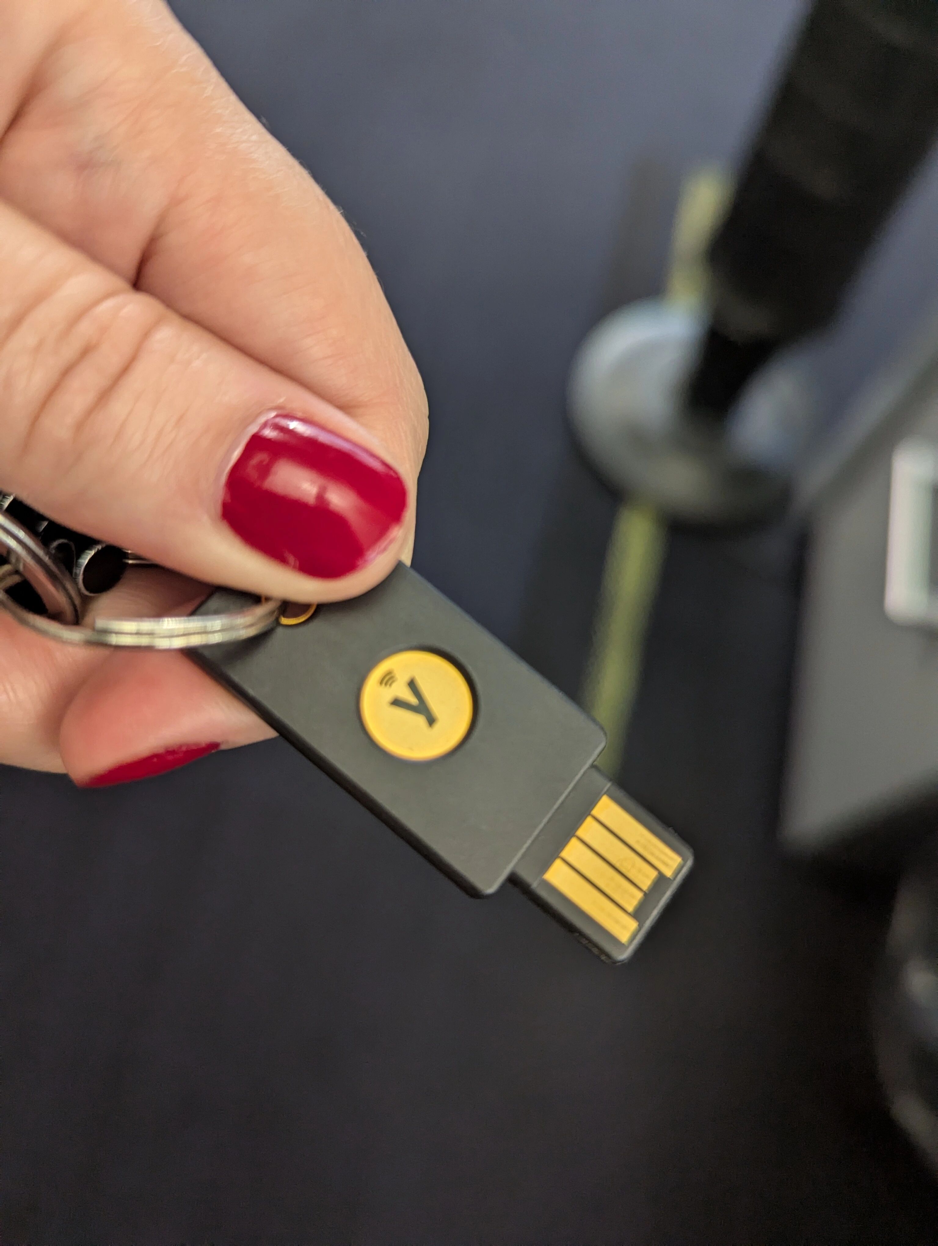 Security key to show where the touch sensor gold circle.