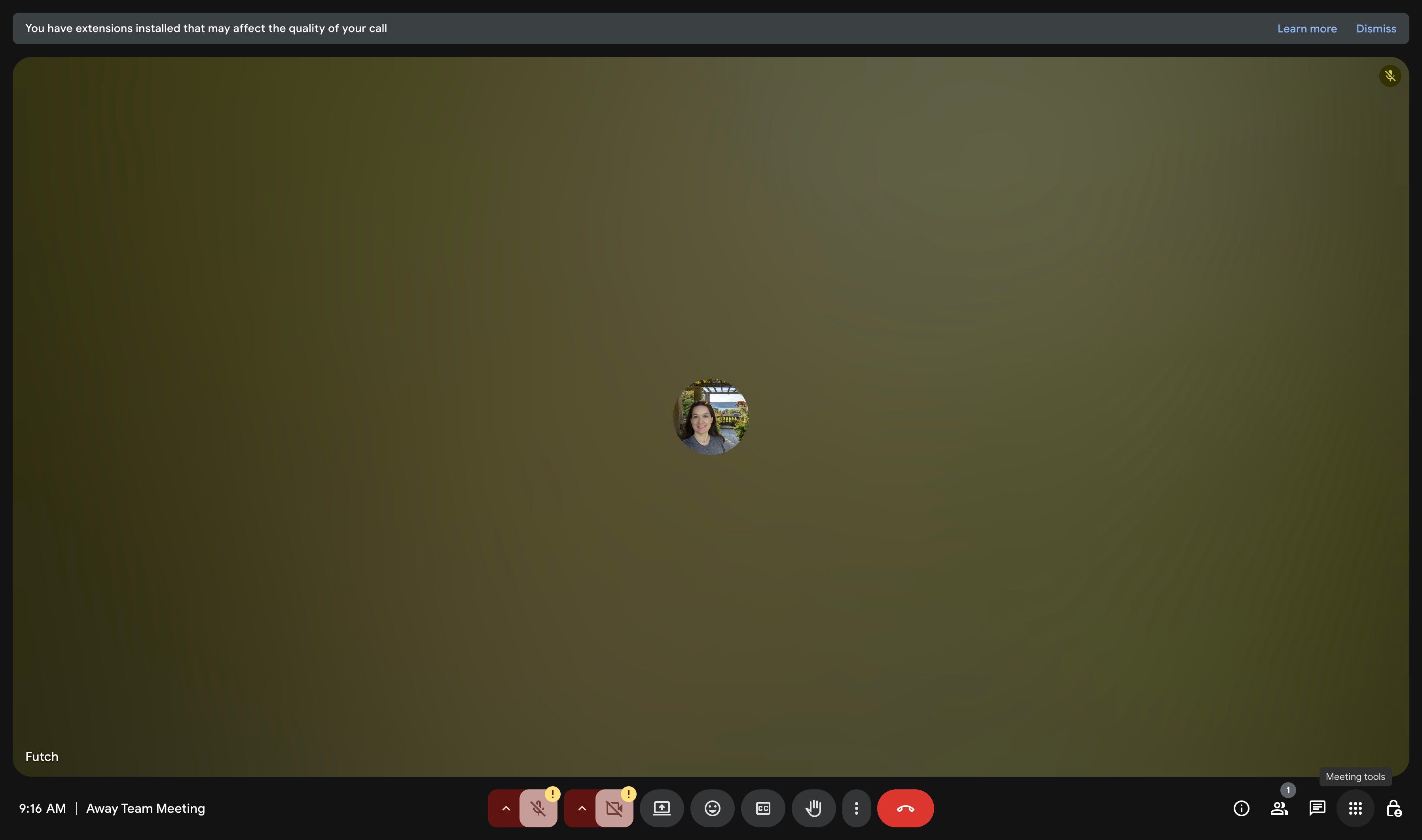 Meeting Tools icon highlighted