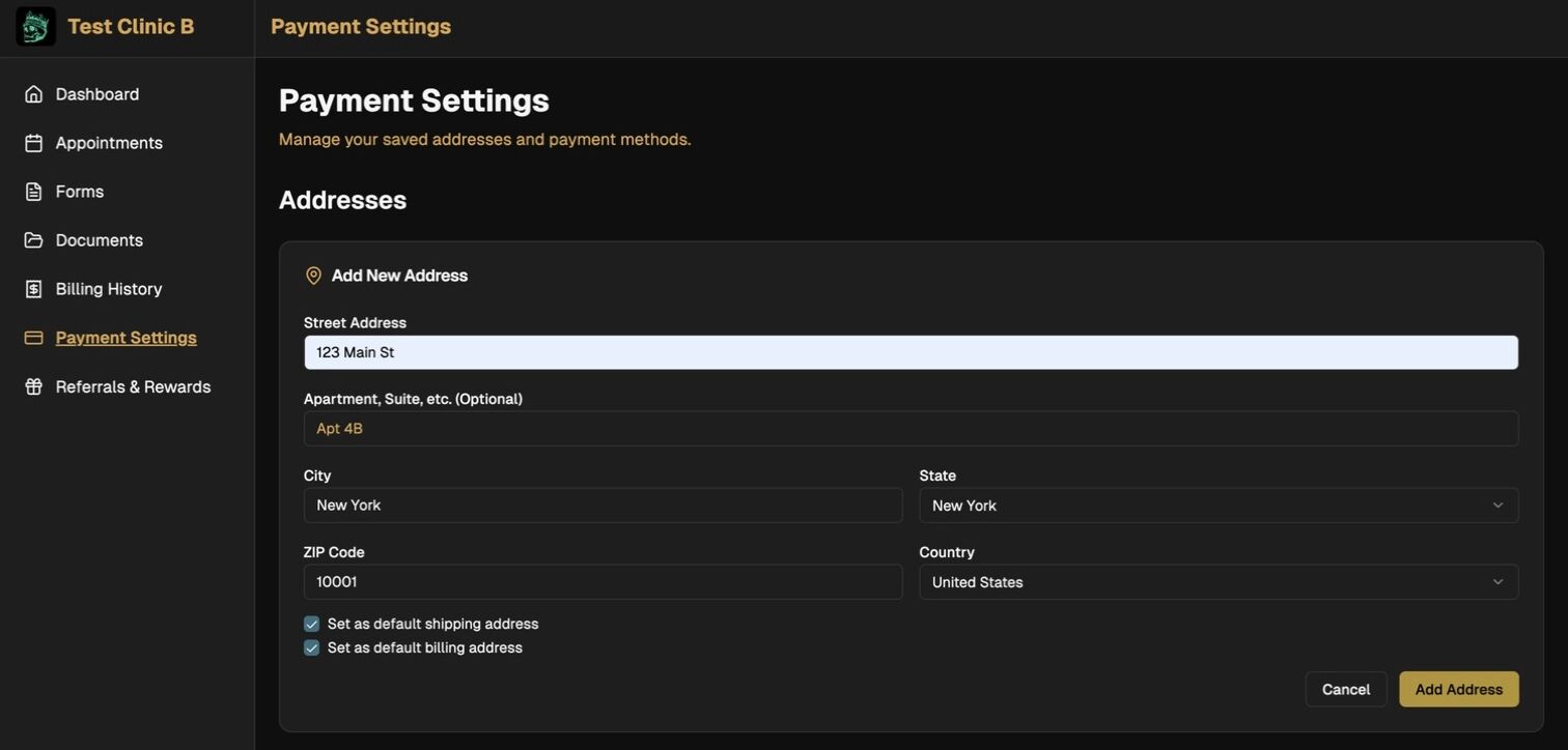 Add Address Form