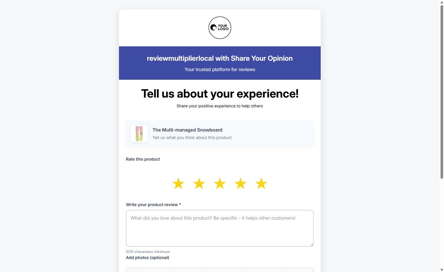 Writing product review