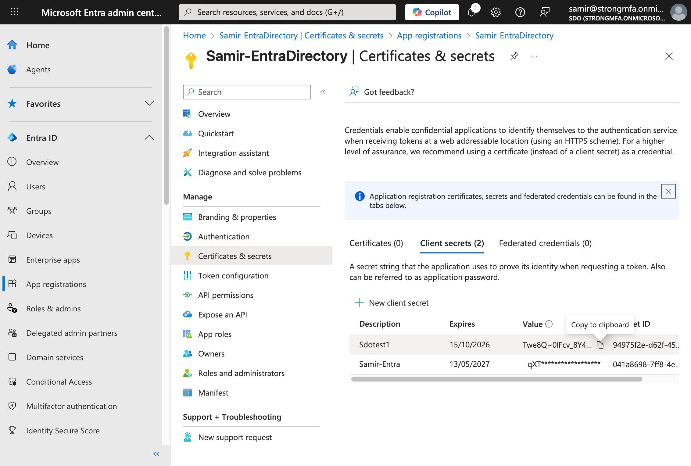 Step 6: Create Client Secret