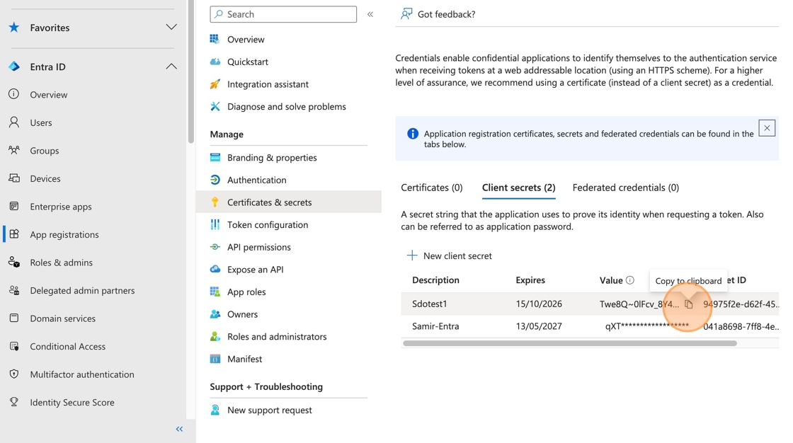 Step 6: Create Client Secret