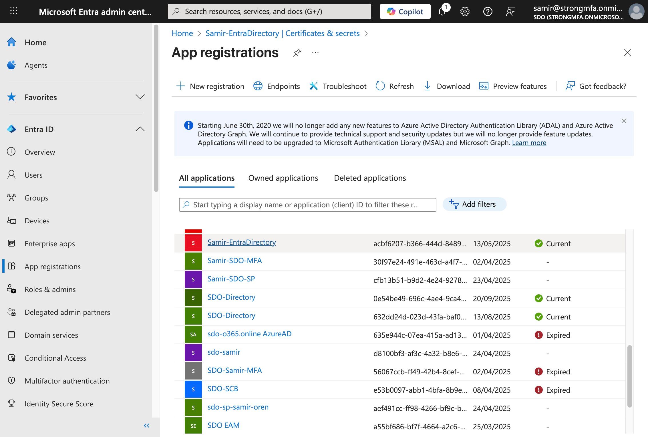 Step 1: Navigate to App Registrations