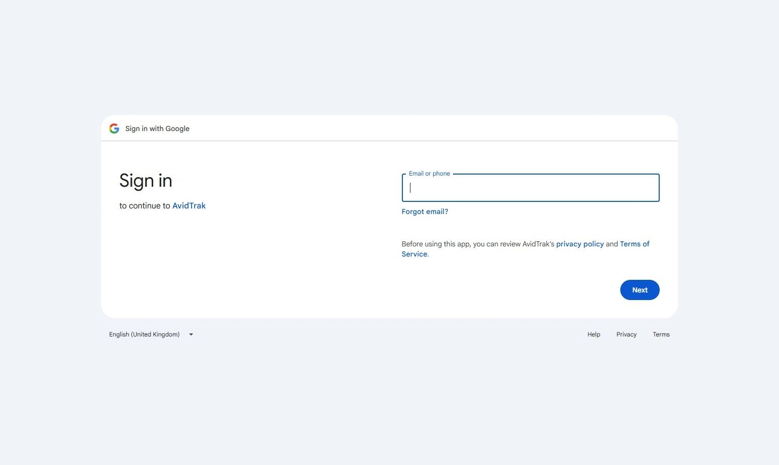 Google Sheets sign in page