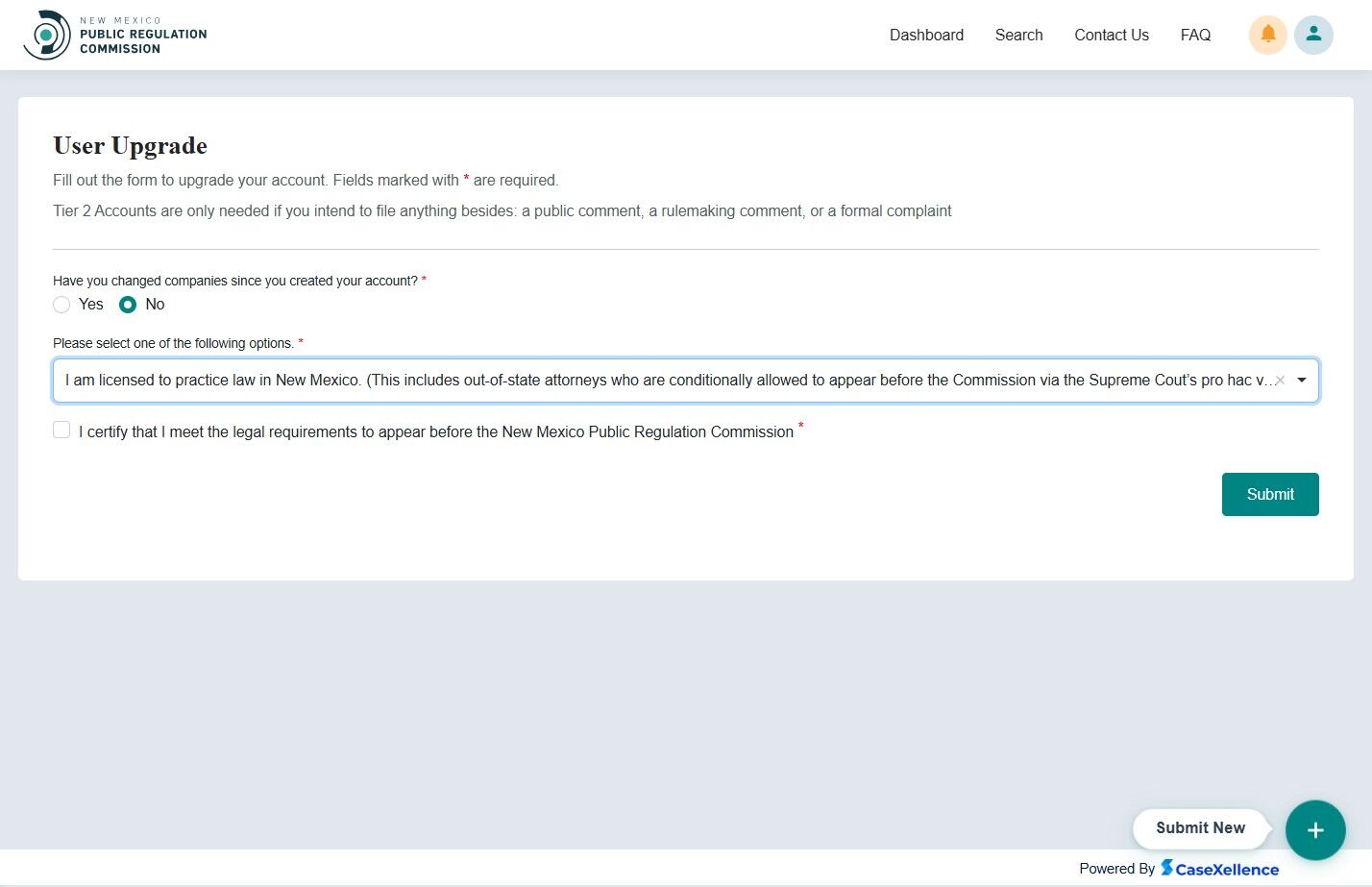 Tier 2 confirmation checkbox