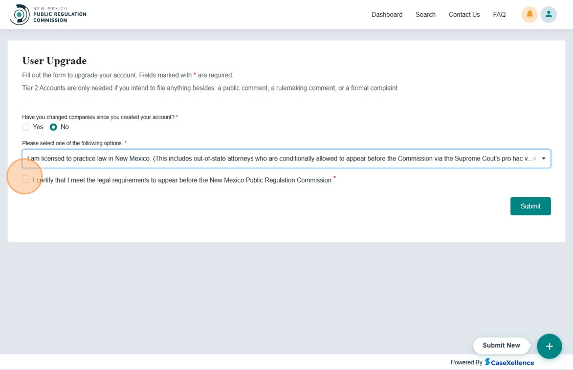 Tier 2 confirmation checkbox