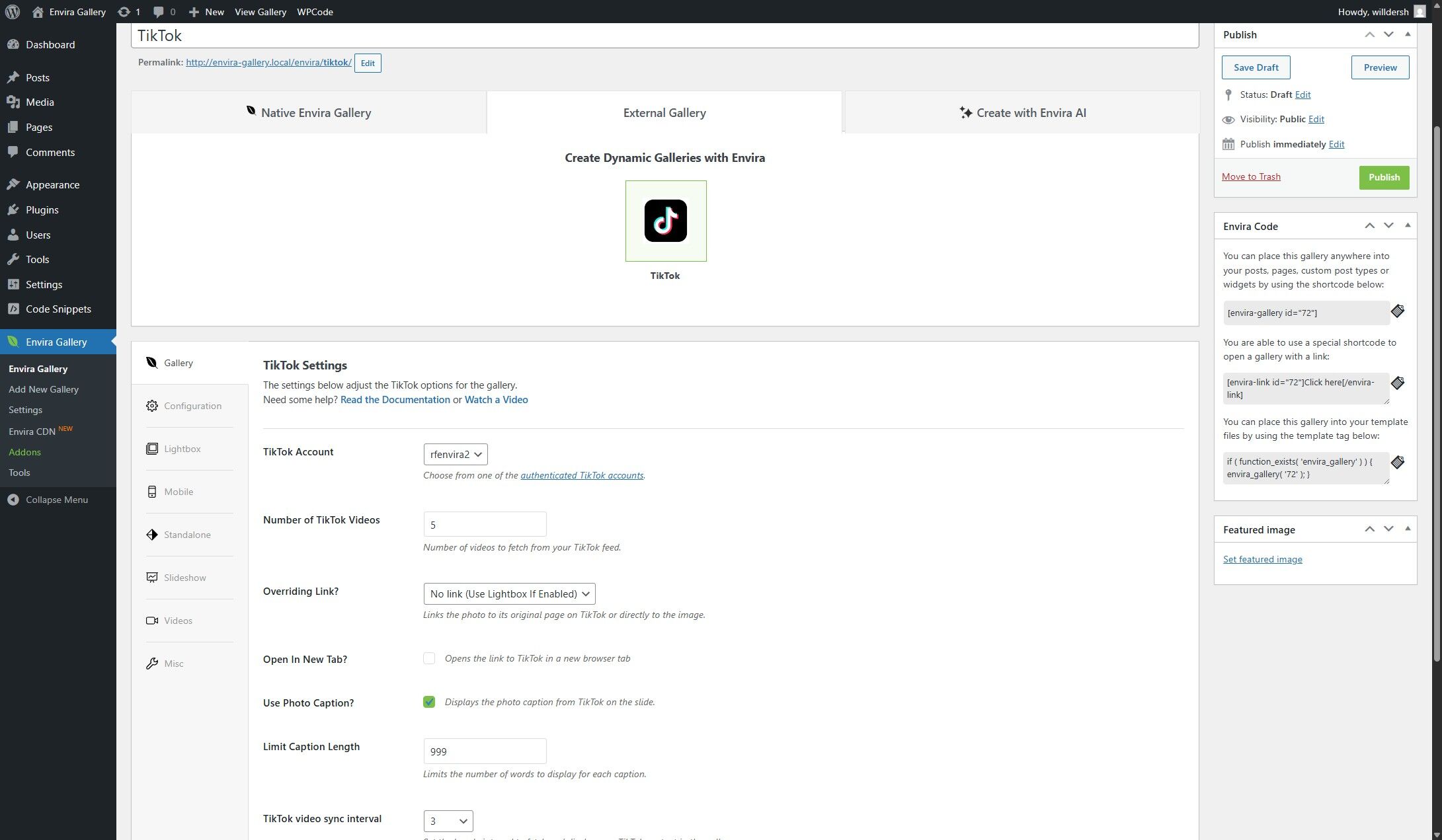 customize your TikTok gallery