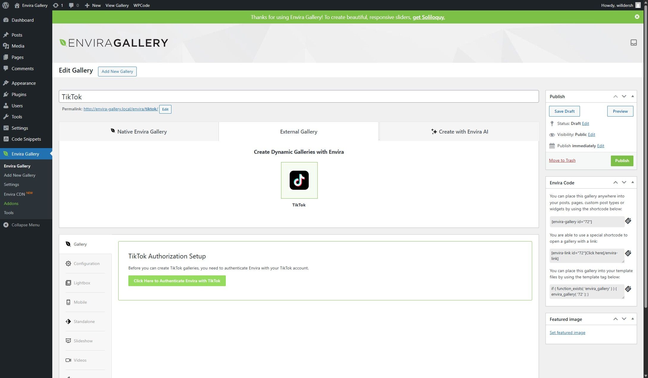 authenticate your TikTok account