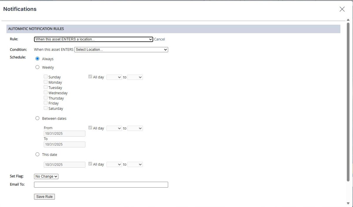 Create a Notification Alert for a Single Asset – Geoforce Track & Trace