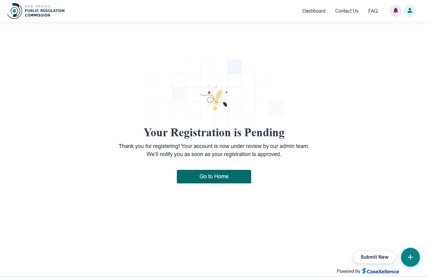Registration pending confirmation
