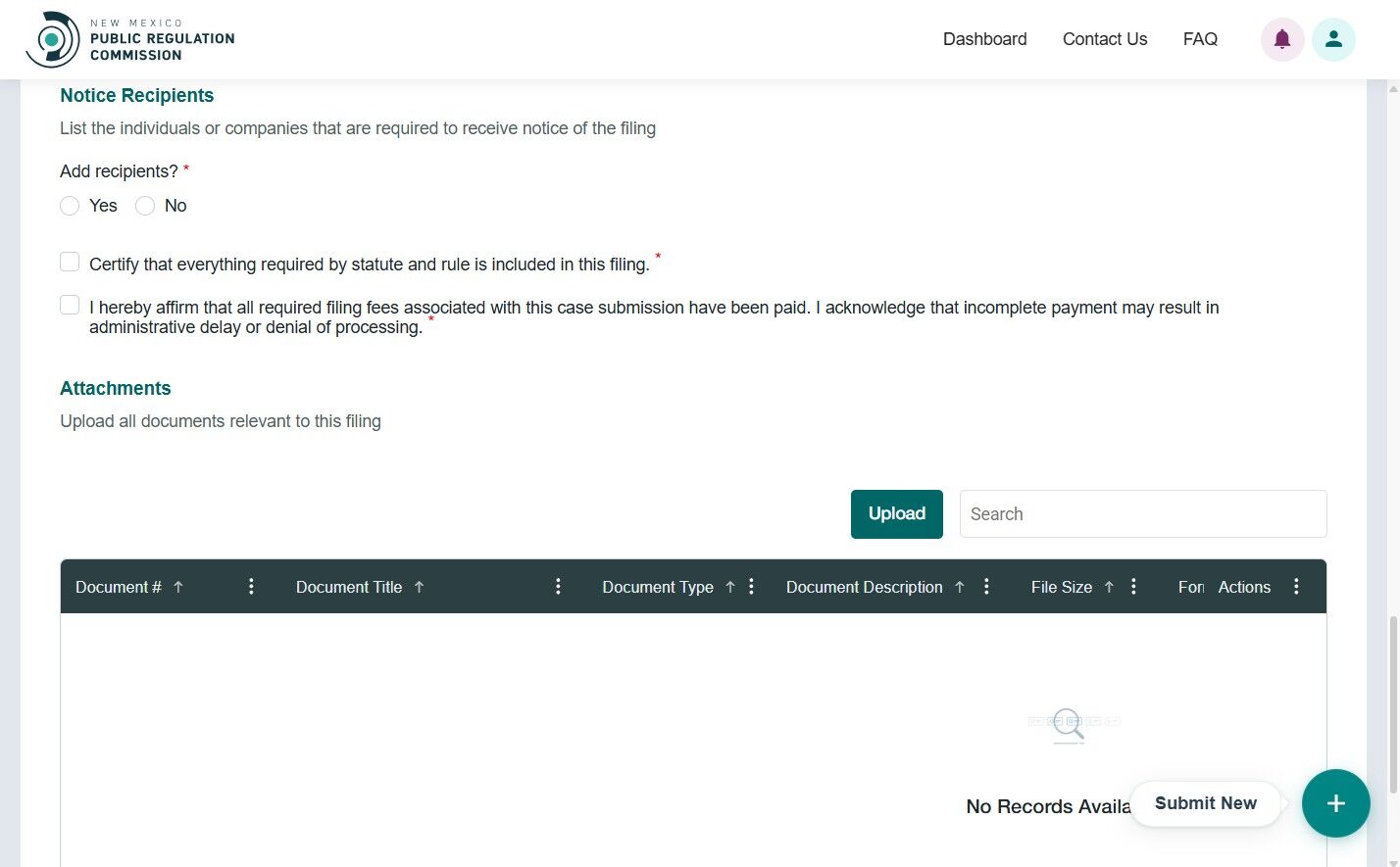 Add Notice Recipients