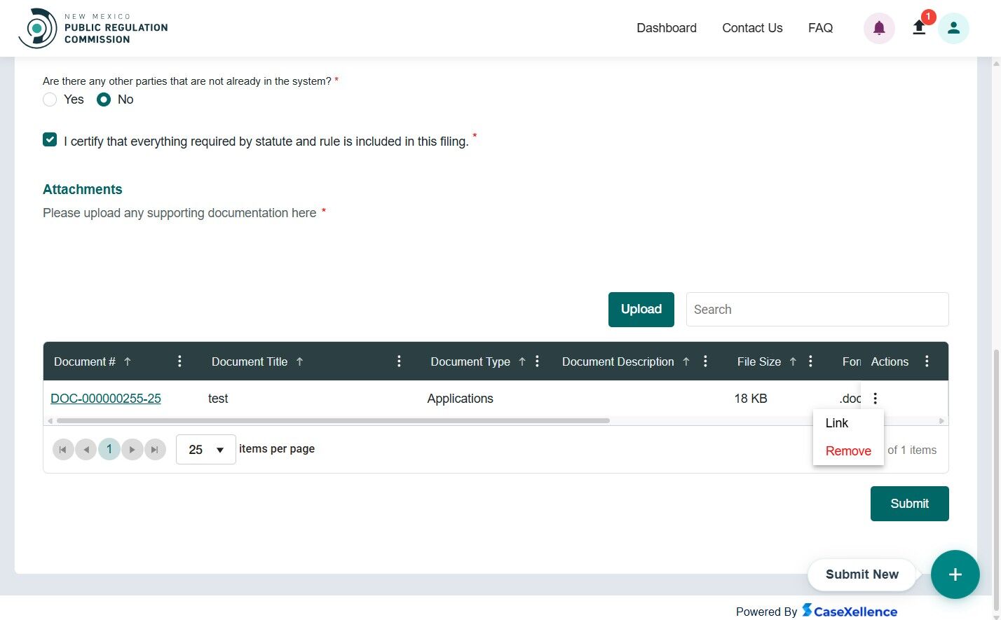Attachments grid columns