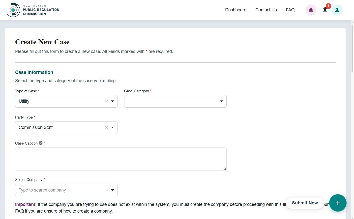 Docket Information dropdowns