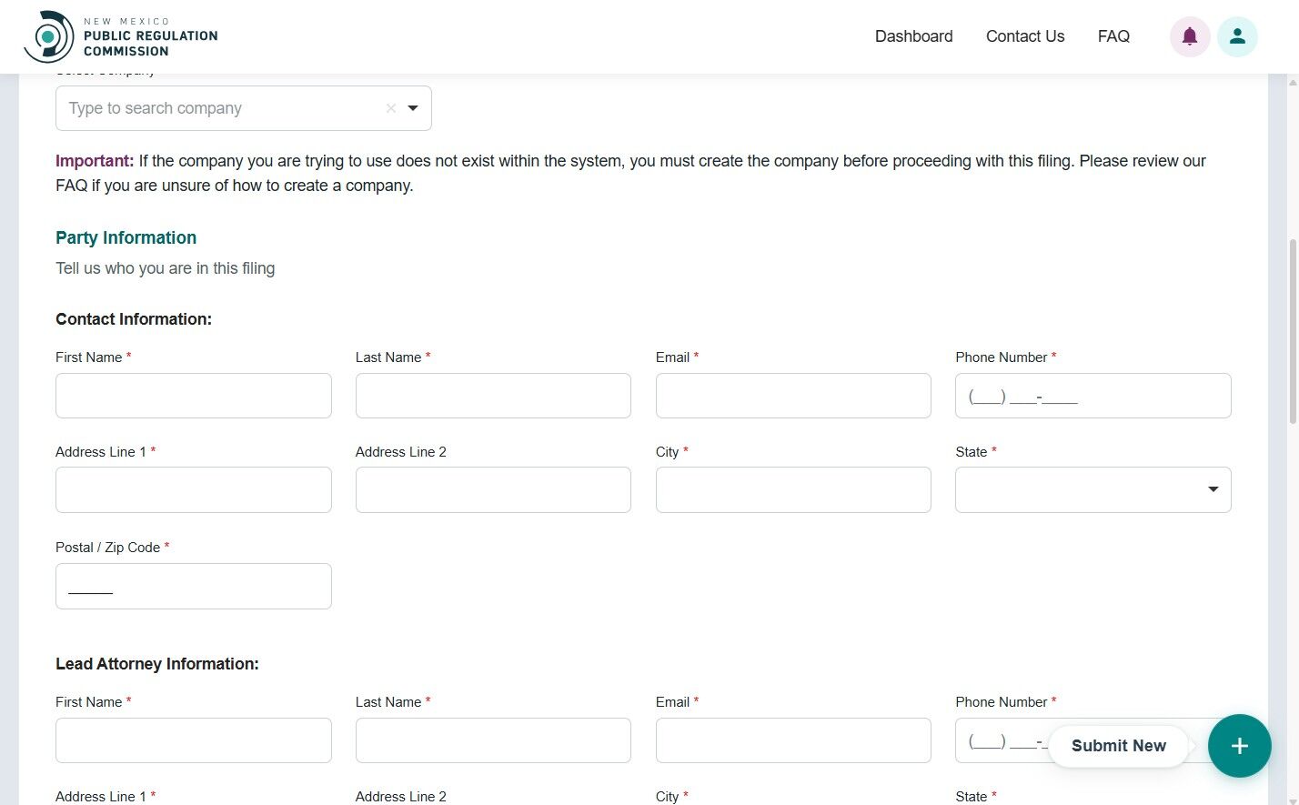 Contact Information section