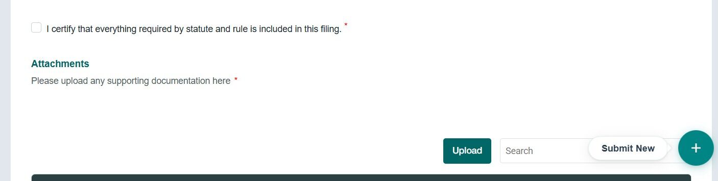 Certification checkbox example