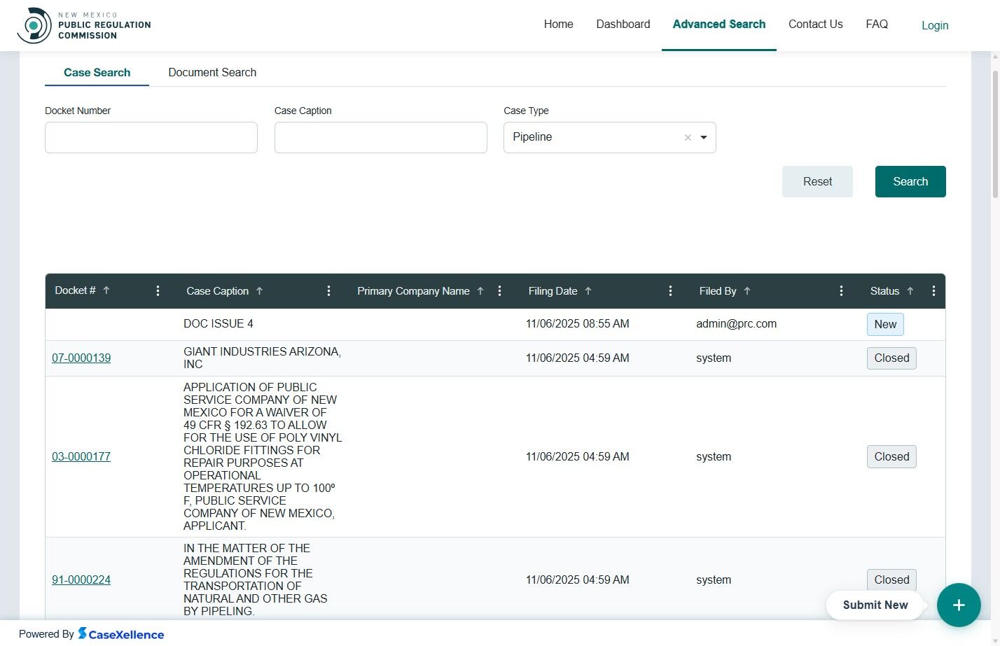 Advanced Search Results