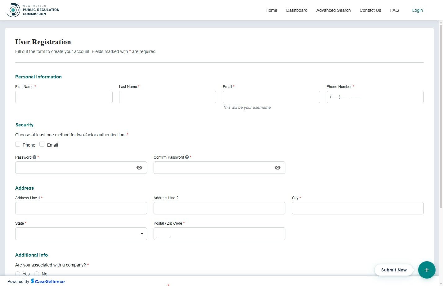 User Registration Page