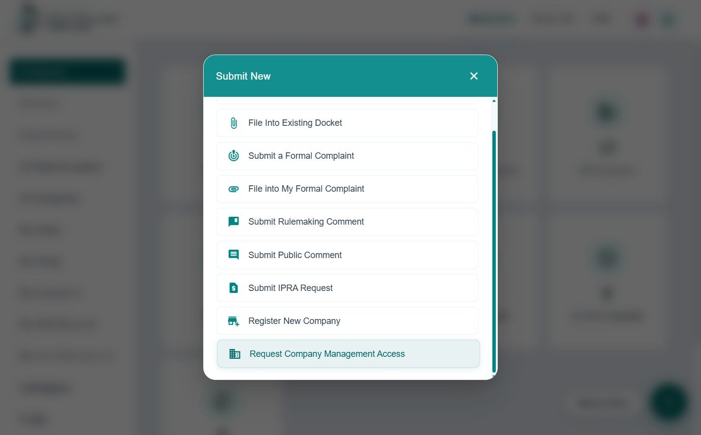 Company Management Access Request form