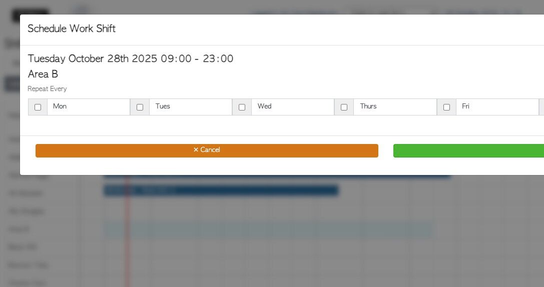 Overview of the Shift Schedule