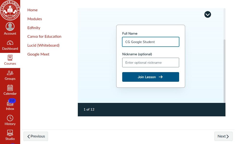 A login screen with fields for "Full Name" and "Nickname."