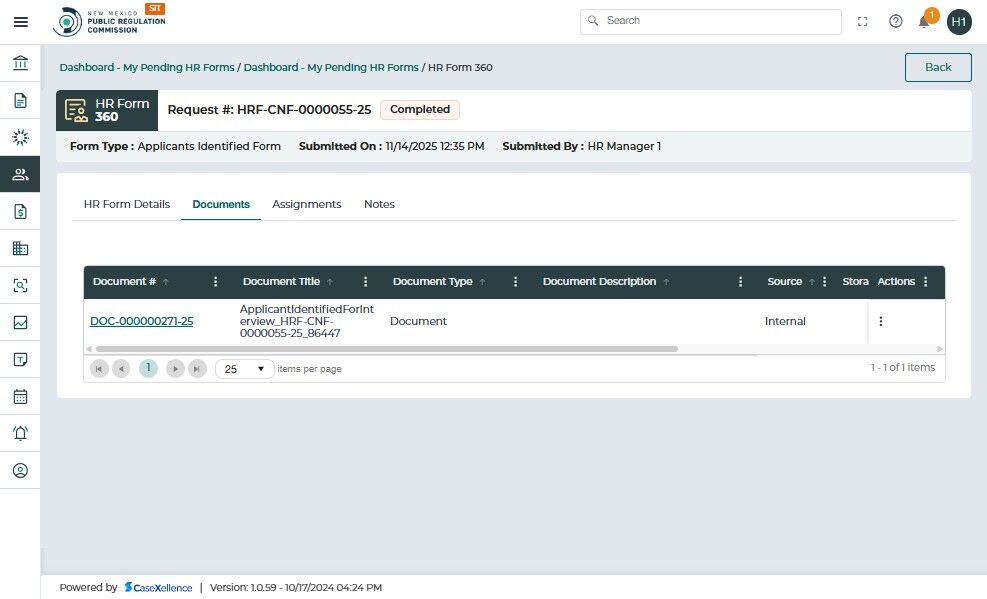 Completed Form Status