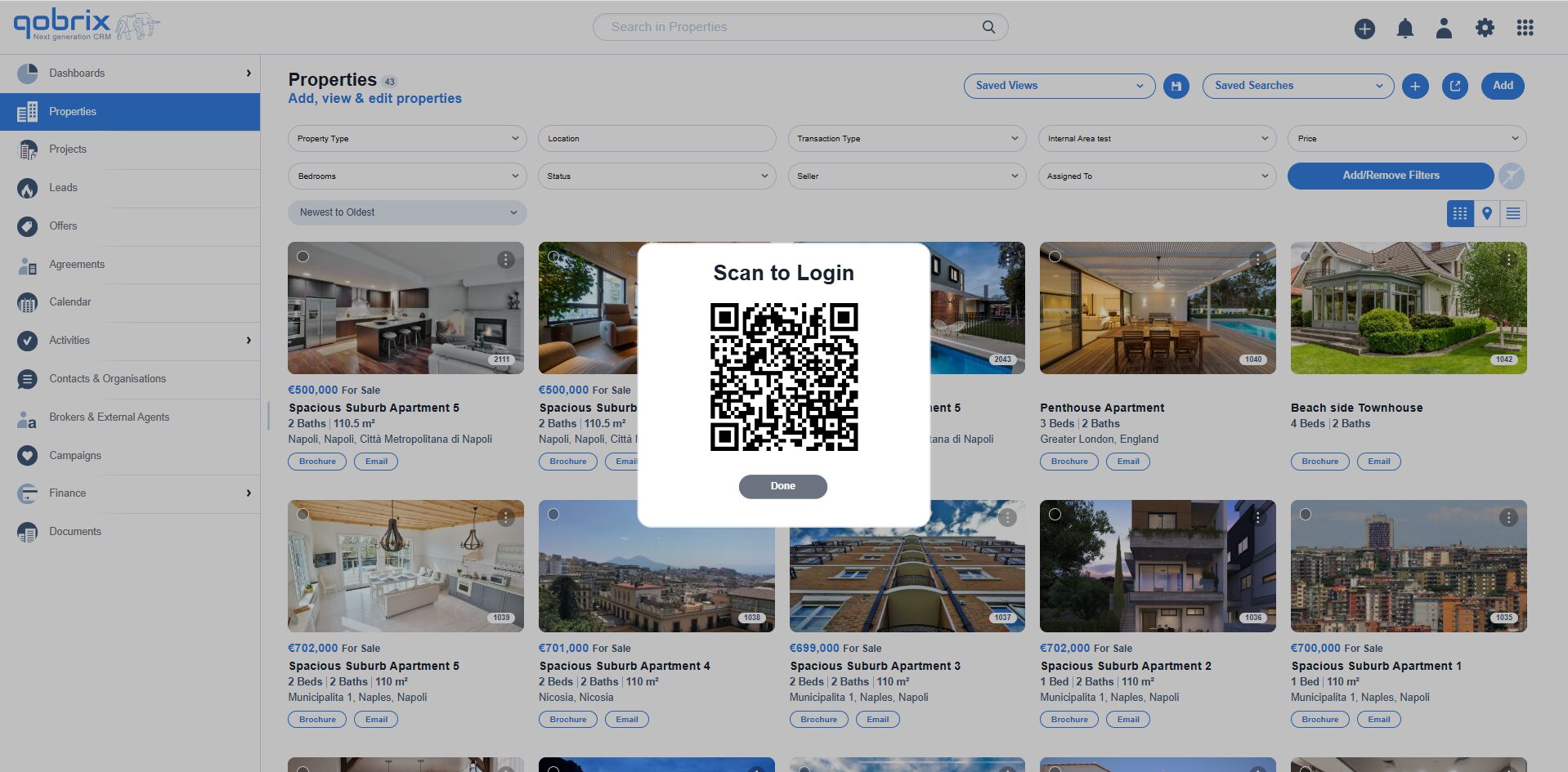 Step 3: QR code popup window.