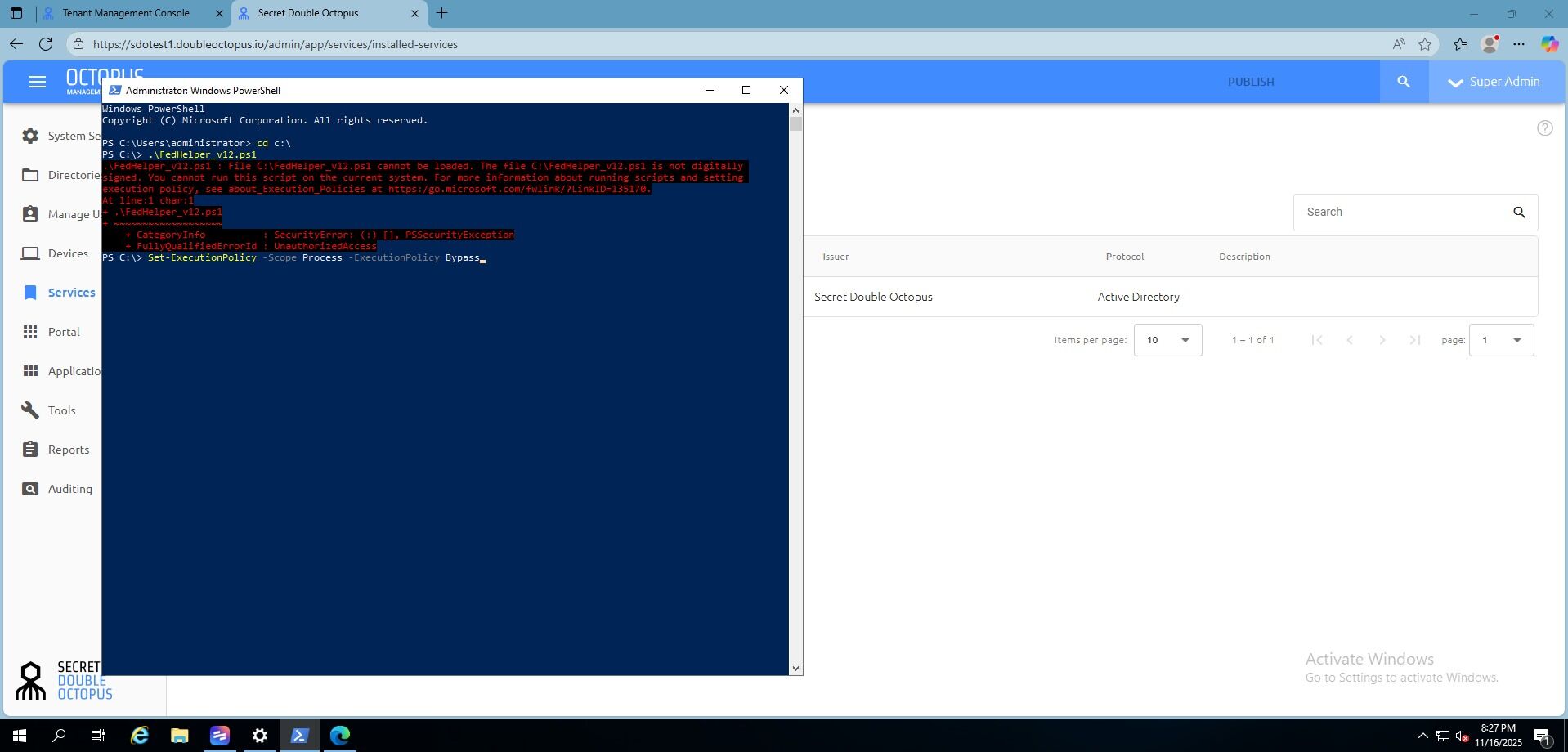 Step 5: Set execution policy