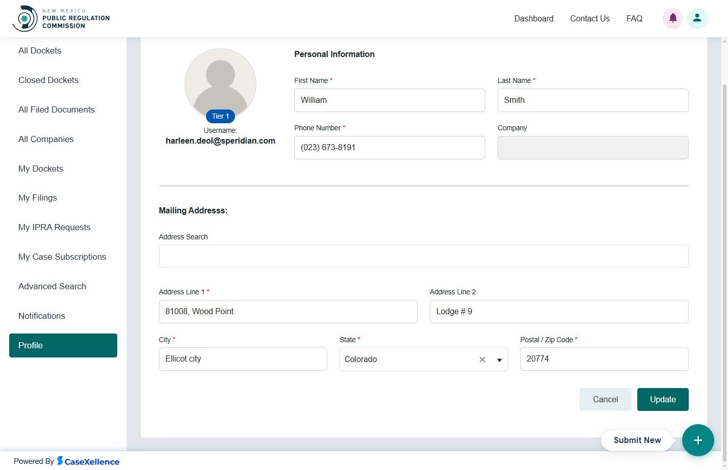 Update Profile Information