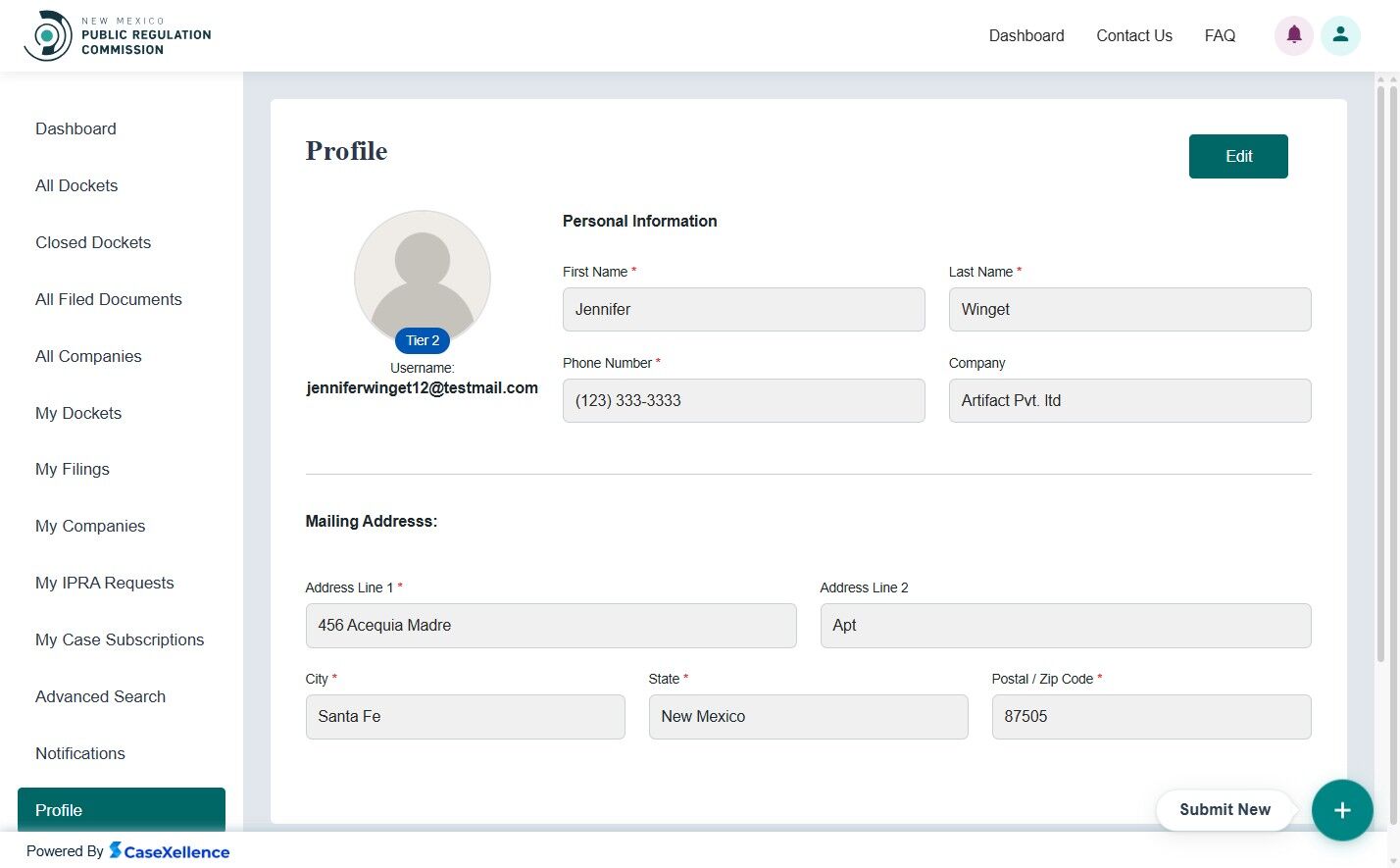 Tier 2 User Profile View