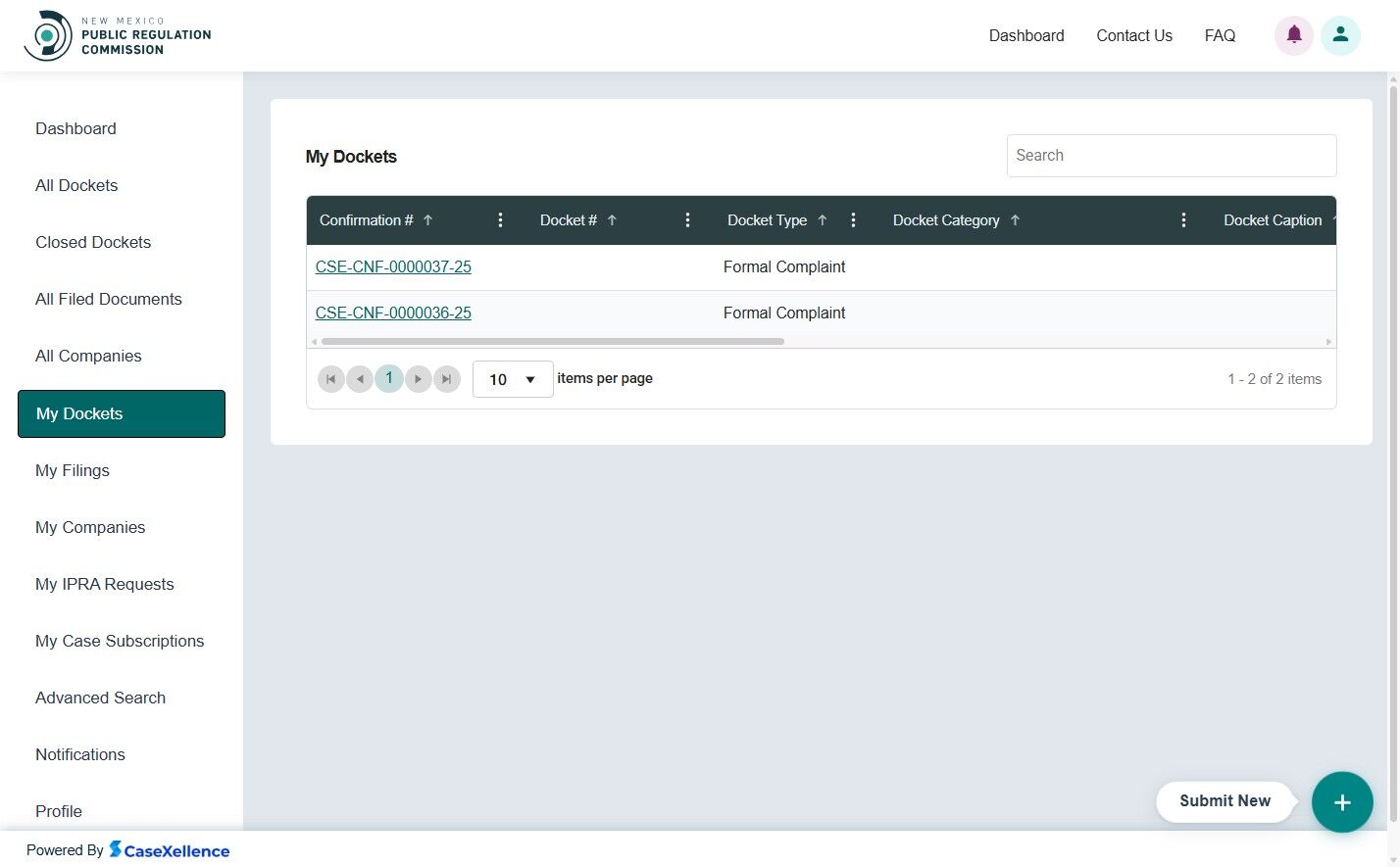 Pleading Documents tab