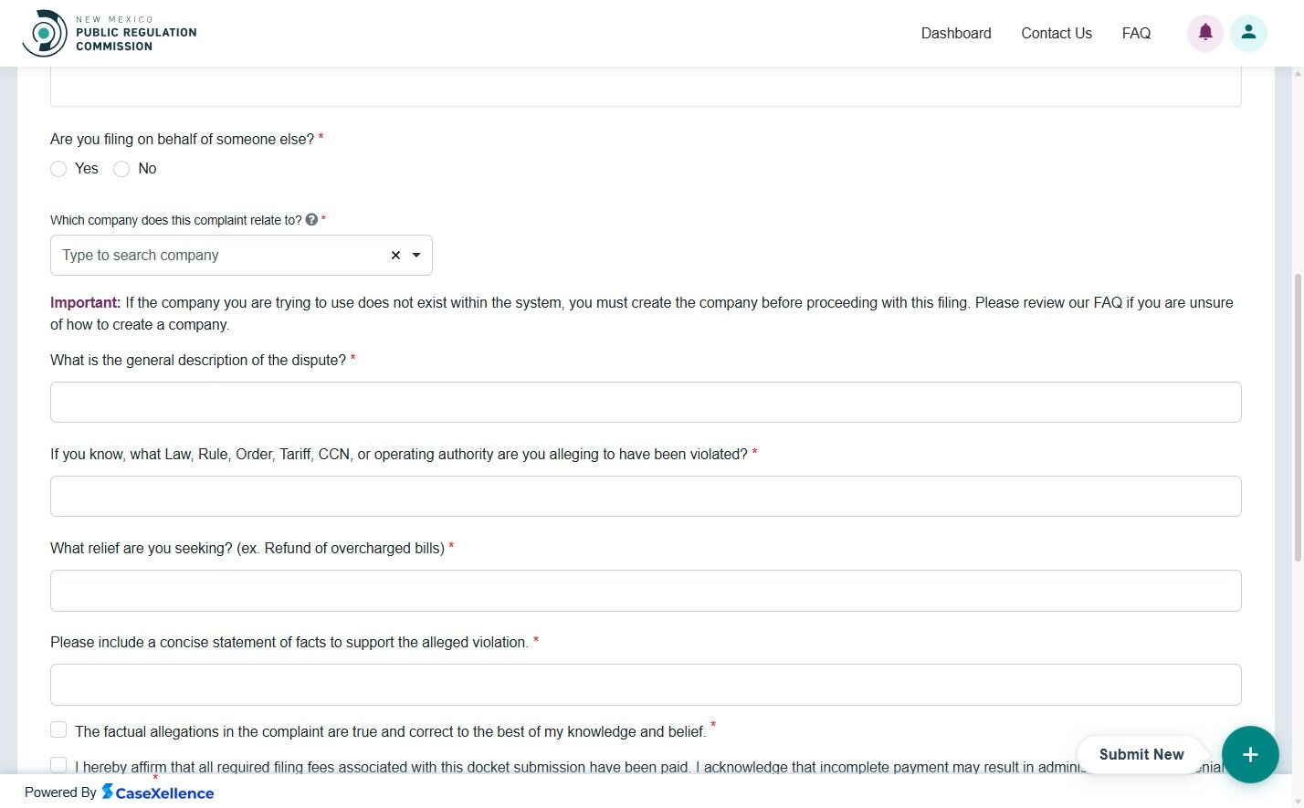 Filing on behalf of another - Yes