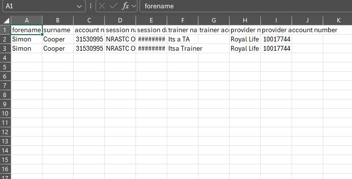 How to Export Ongoing Training Records