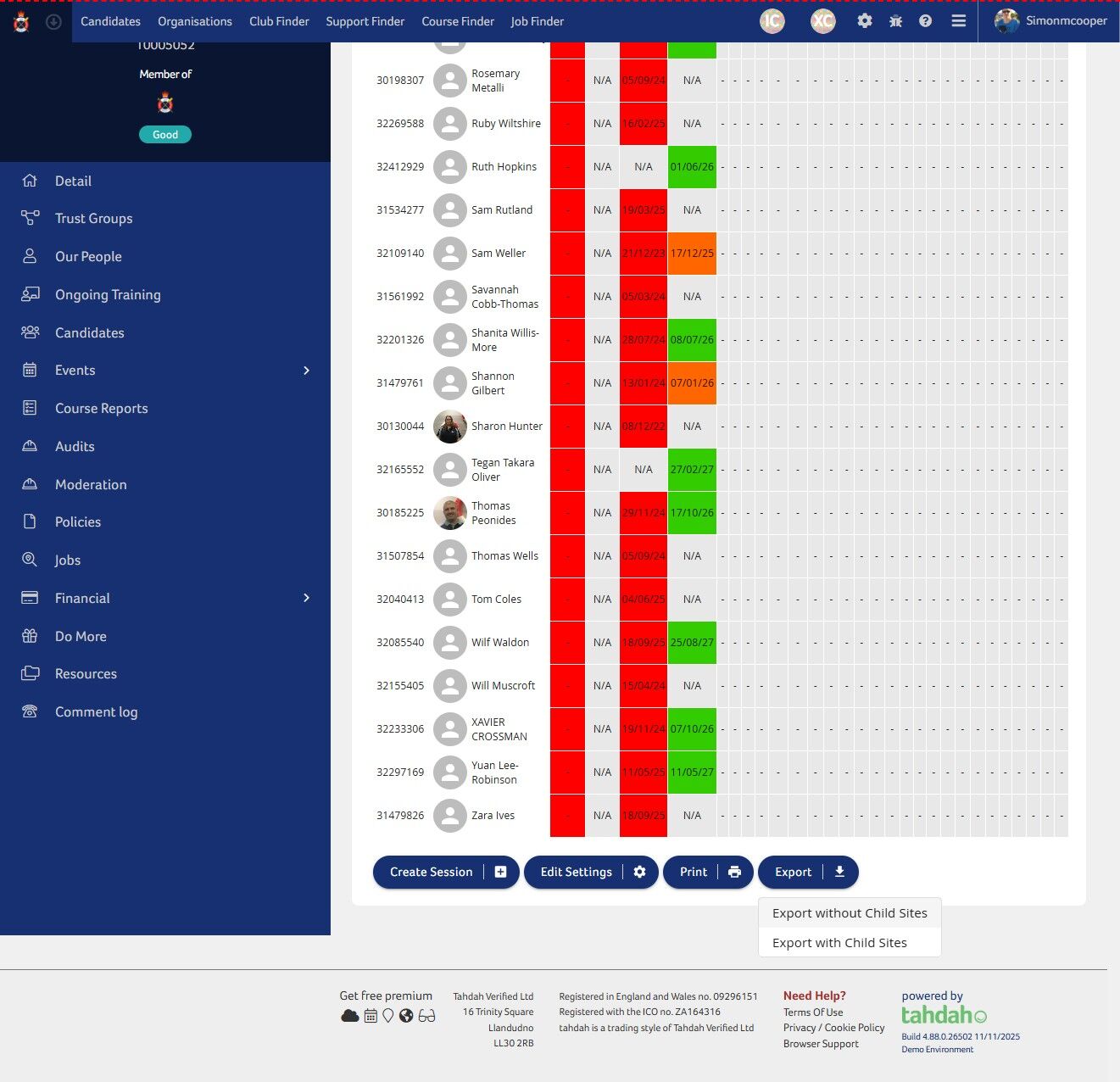 How to Export Ongoing Training Records