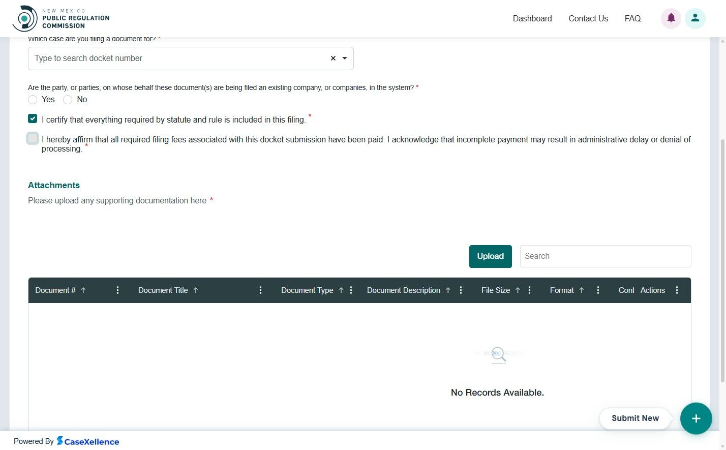 Certification checkbox selected