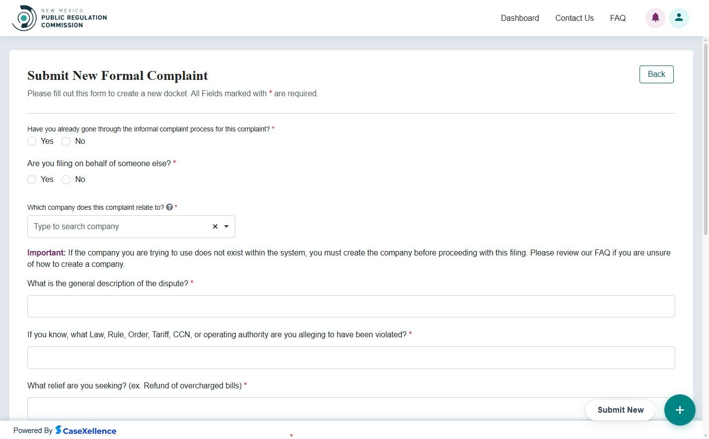Formal Complaint Form